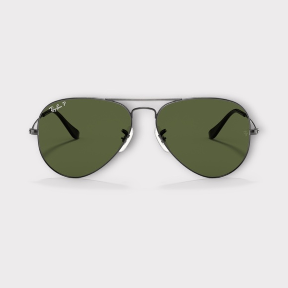 Ray-Ban RB3025 004/58 Aviator Large Metal Sunglasses. Gunmetal, G-15 Green